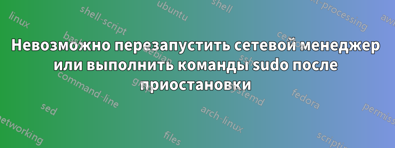 Невозможно перезапустить сетевой менеджер или выполнить команды sudo после приостановки