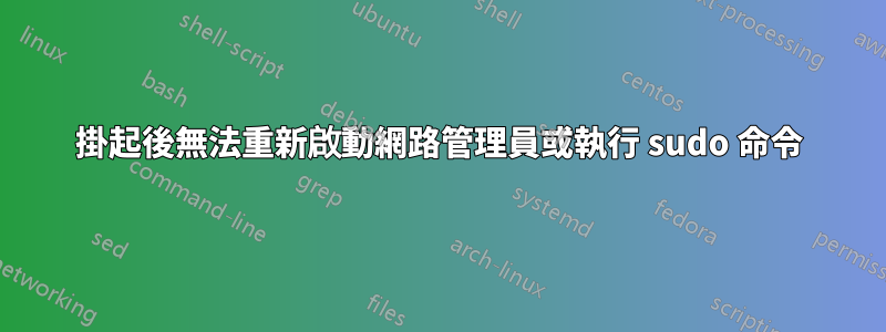 掛起後無法重新啟動網路管理員或執行 sudo 命令