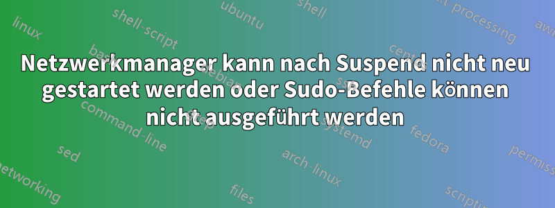 Netzwerkmanager kann nach Suspend nicht neu gestartet werden oder Sudo-Befehle können nicht ausgeführt werden