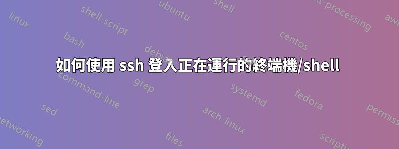 如何使用 ssh 登入正在運行的終端機/shell