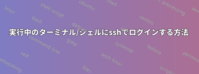 実行中のターミナル/シェルにsshでログインする方法