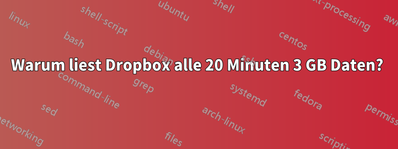 Warum liest Dropbox alle 20 Minuten 3 GB Daten?