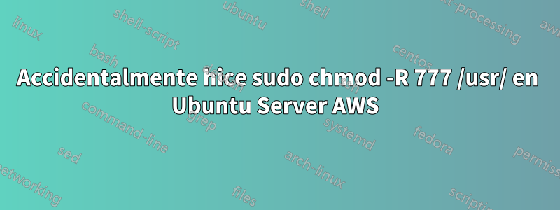 Accidentalmente hice sudo chmod -R 777 /usr/ en Ubuntu Server AWS 