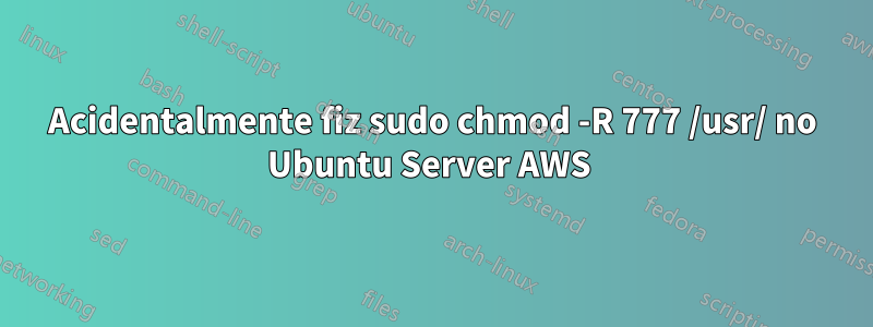 Acidentalmente fiz sudo chmod -R 777 /usr/ no Ubuntu Server AWS 