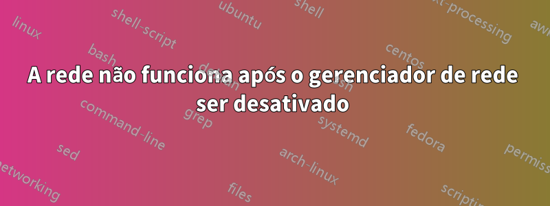 A rede não funciona após o gerenciador de rede ser desativado