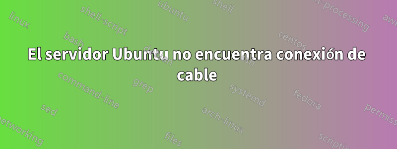 El servidor Ubuntu no encuentra conexión de cable