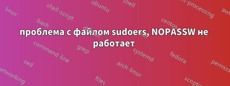 проблема с файлом sudoers, NOPASSW не работает