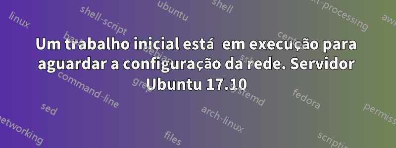 Um trabalho inicial está em execução para aguardar a configuração da rede. Servidor Ubuntu 17.10