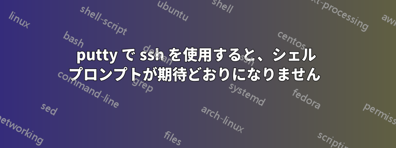 putty で ssh を使用すると、シェル プロンプトが期待どおりになりません 