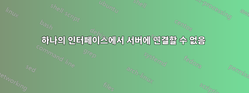 하나의 인터페이스에서 서버에 연결할 수 없음