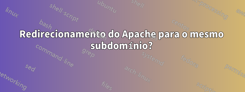 Redirecionamento do Apache para o mesmo subdomínio?