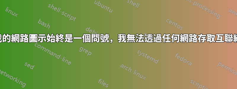 我的網路圖示始終是一個問號，我無法透過任何網路存取互聯網