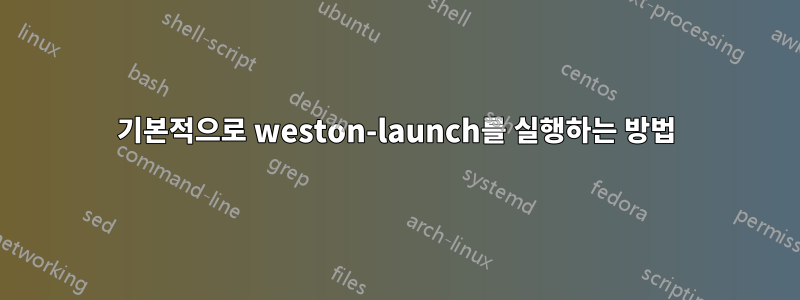 기본적으로 weston-launch를 실행하는 방법