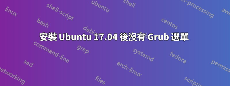 安裝 Ubuntu 17.04 後沒有 Grub 選單