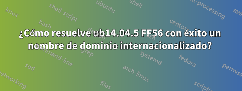 ¿Cómo resuelve ub14.04.5 FF56 con éxito un nombre de dominio internacionalizado?