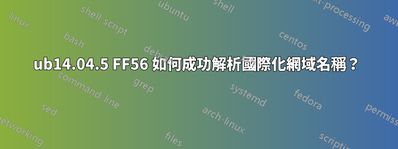 ub14.04.5 FF56 如何成功解析國際化網域名稱？