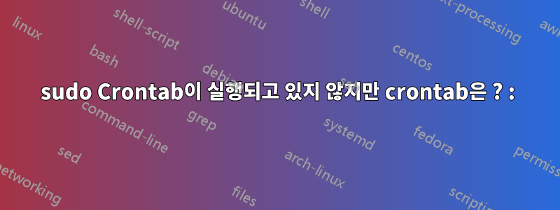 sudo Crontab이 실행되고 있지 않지만 crontab은 ? :)