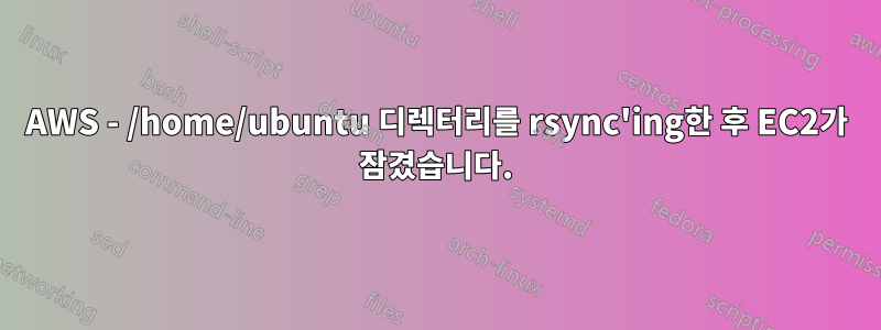 AWS - /home/ubuntu 디렉터리를 rsync'ing한 후 EC2가 잠겼습니다.