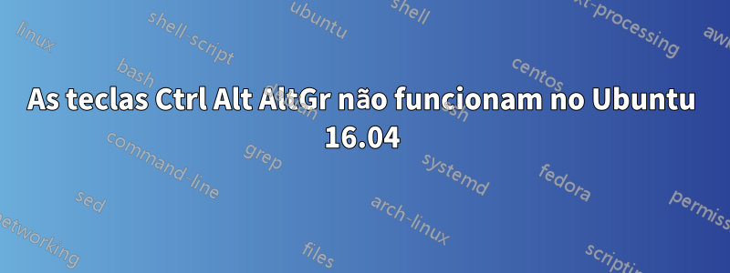 As teclas Ctrl Alt AltGr não funcionam no Ubuntu 16.04