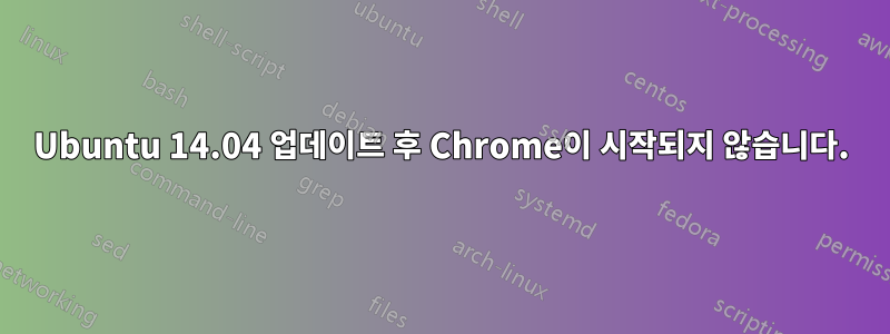 Ubuntu 14.04 업데이트 후 Chrome이 시작되지 않습니다.