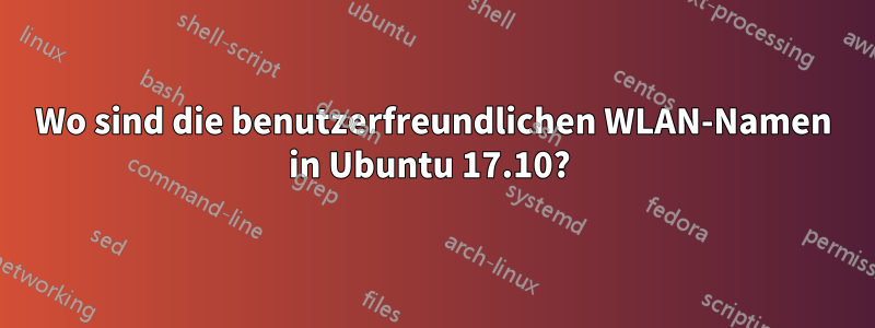 Wo sind die benutzerfreundlichen WLAN-Namen in Ubuntu 17.10? 