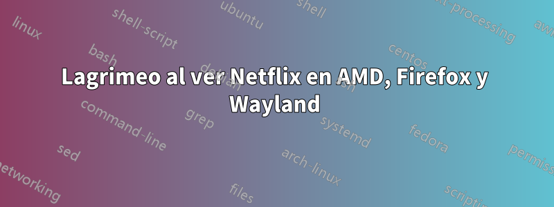 Lagrimeo al ver Netflix en AMD, Firefox y Wayland