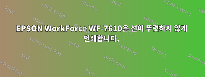 EPSON WorkForce WF-7610은 선이 뚜렷하지 않게 인쇄합니다.