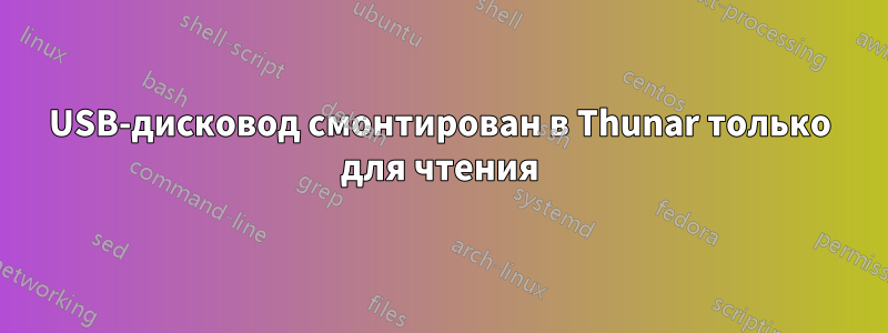 USB-дисковод смонтирован в Thunar только для чтения