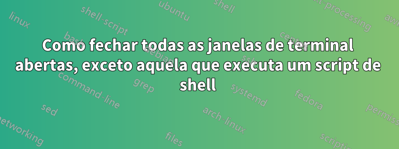 Como fechar todas as janelas de terminal abertas, exceto aquela que executa um script de shell