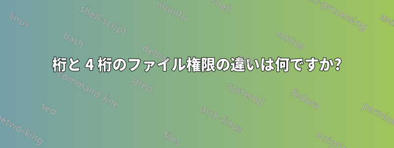 3 桁と 4 桁のファイル権限の違いは何ですか?