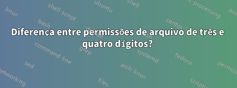 Diferença entre permissões de arquivo de três e quatro dígitos?