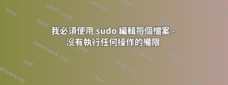 我必須使用 sudo 編輯每個檔案 - 沒有執行任何操作的權限