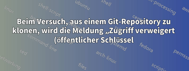 Beim Versuch, aus einem Git-Repository zu klonen, wird die Meldung „Zugriff verweigert (öffentlicher Schlüssel)“ angezeigt