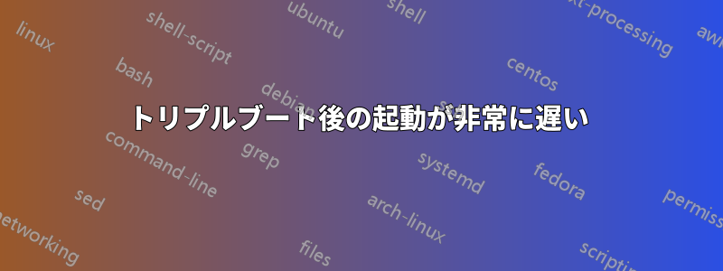 トリプルブート後の起動が非常に遅い