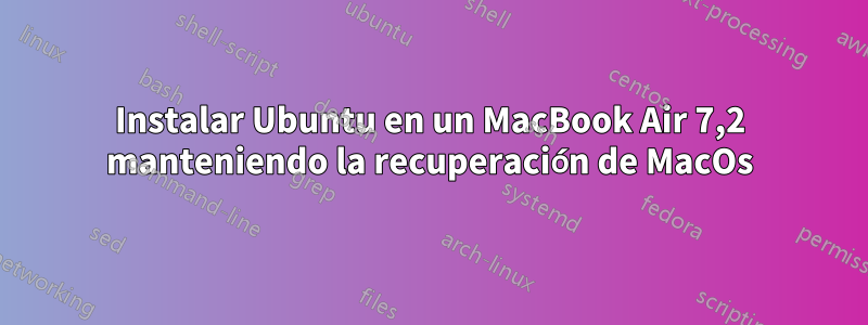 Instalar Ubuntu en un MacBook Air 7,2 manteniendo la recuperación de MacOs