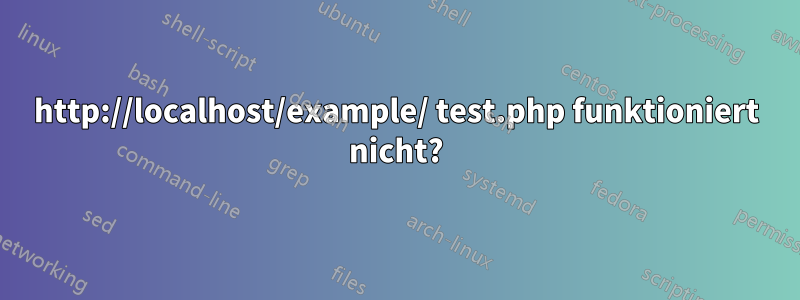 http://localhost/example/ test.php funktioniert nicht?