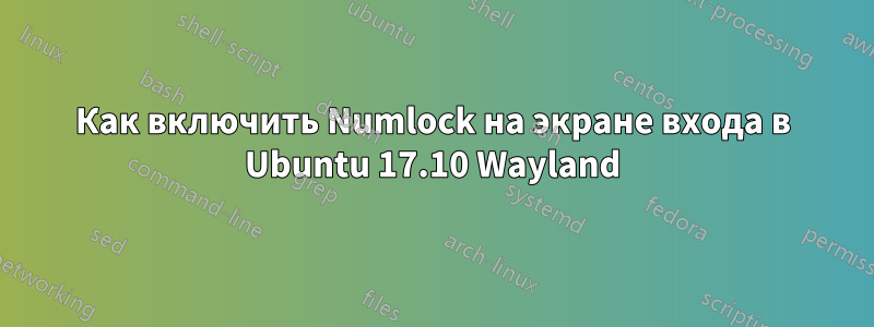 Как включить Numlock на экране входа в Ubuntu 17.10 Wayland