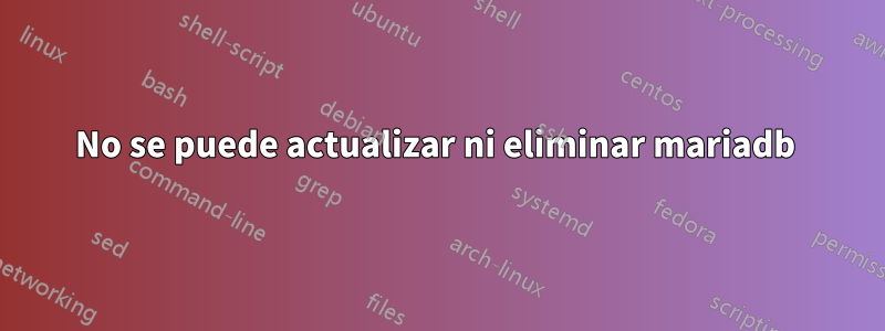 No se puede actualizar ni eliminar mariadb 