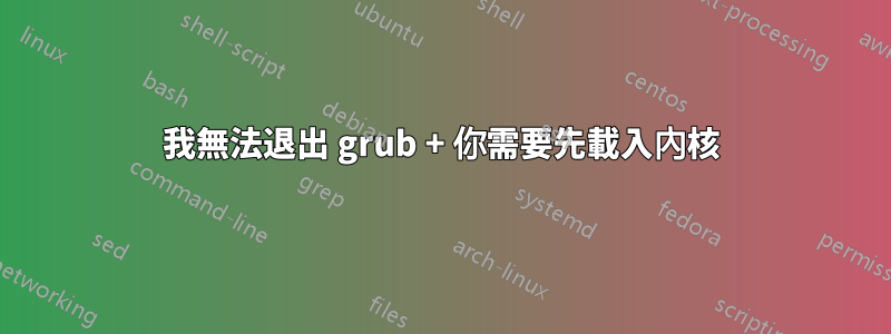 我無法退出 grub + 你需要先載入內核