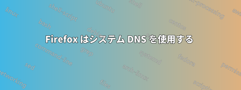 Firefox はシステム DNS を使用する