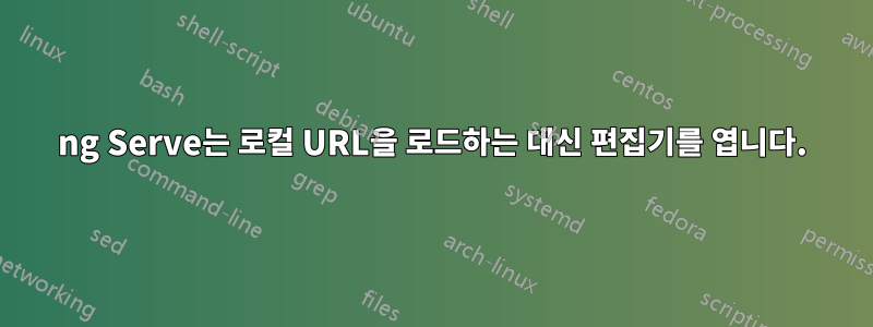 ng Serve는 로컬 URL을 로드하는 대신 편집기를 엽니다.