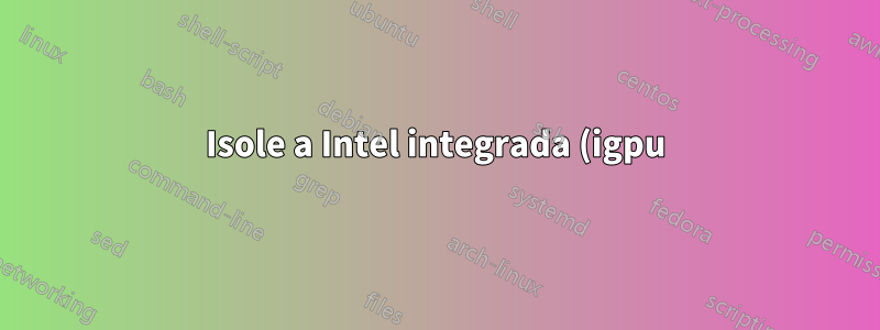 Isole a Intel integrada (igpu) da Nvidia (gpu)