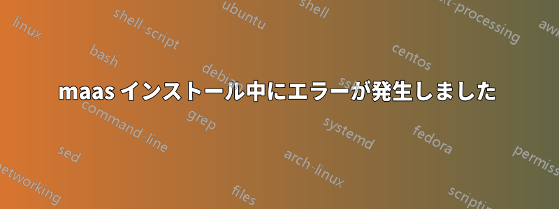 maas インストール中にエラーが発生しました