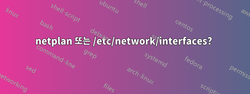 netplan 또는 /etc/network/interfaces?