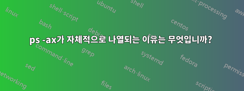 ps -ax가 자체적으로 나열되는 이유는 무엇입니까?