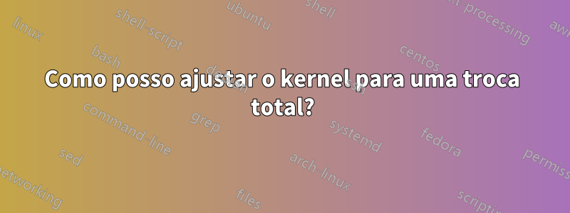 Como posso ajustar o kernel para uma troca total?
