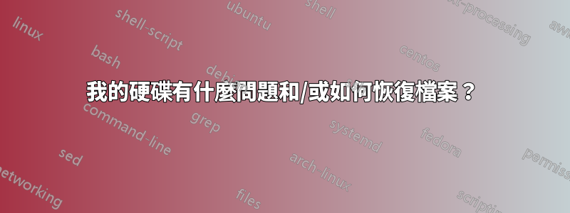 我的硬碟有什麼問題和/或如何恢復檔案？