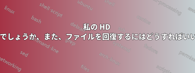 私の HD に何が問題なのでしょうか、また、ファイルを回復するにはどうすればいいのでしょうか?