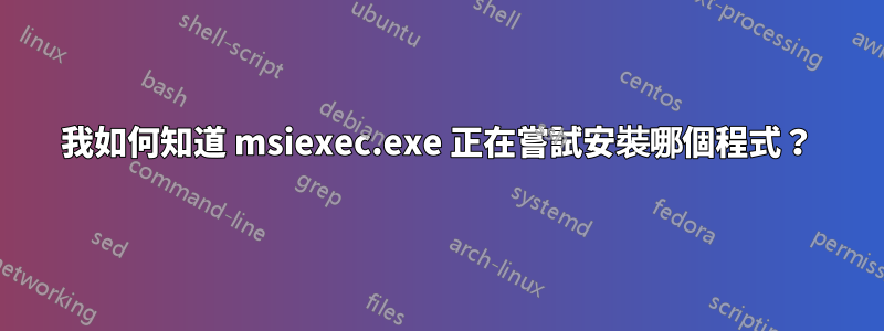 我如何知道 msiexec.exe 正在嘗試安裝哪個程式？