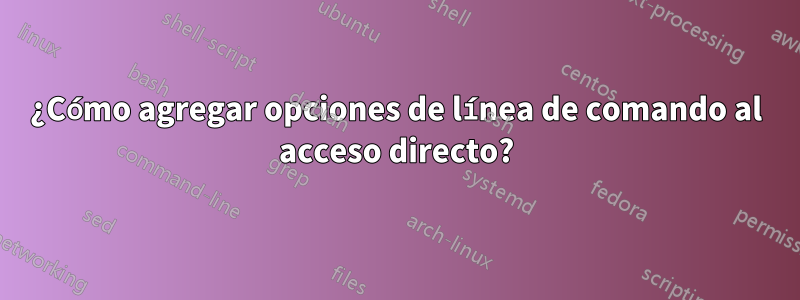 ¿Cómo agregar opciones de línea de comando al acceso directo?